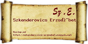 Szkenderovics Erzsébet névjegykártya